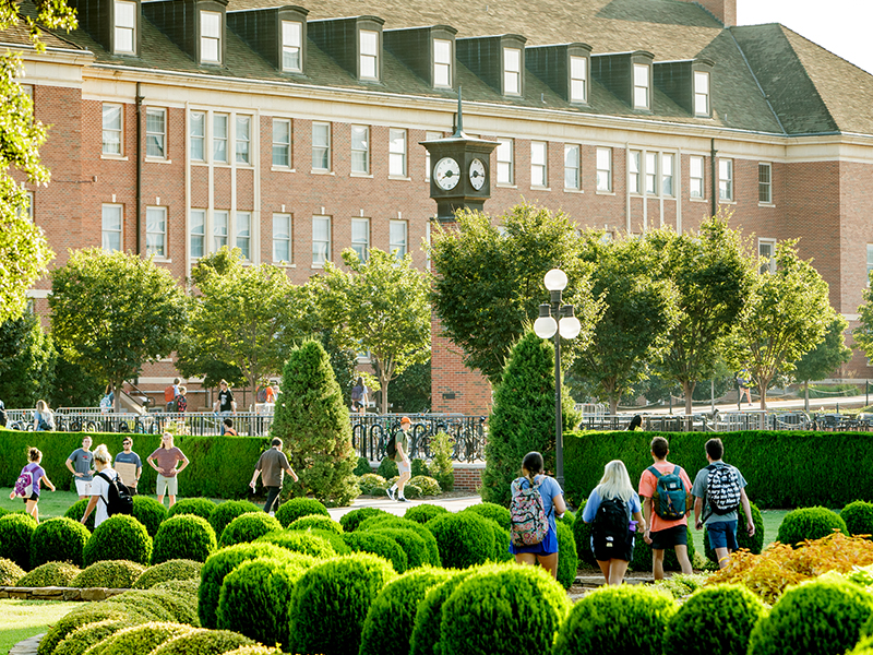 Students walking on campus