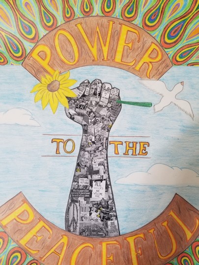 Power to the Peaceful. Artwork by Rony Ramirez